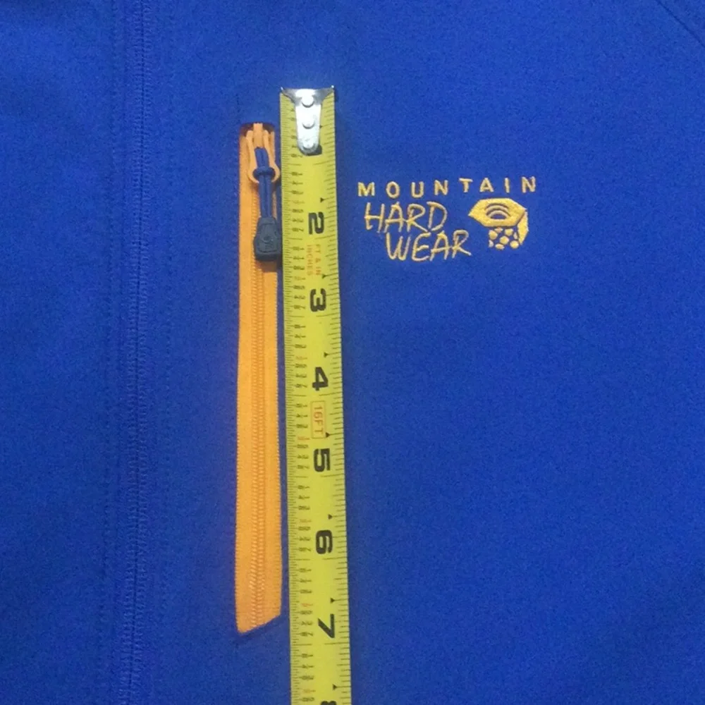 Men’s EUC MOUNTAIN HARDWEAR XL Blue Soft Shell Full Zip Jacket With Chest Pocket - Picture 10 of 16